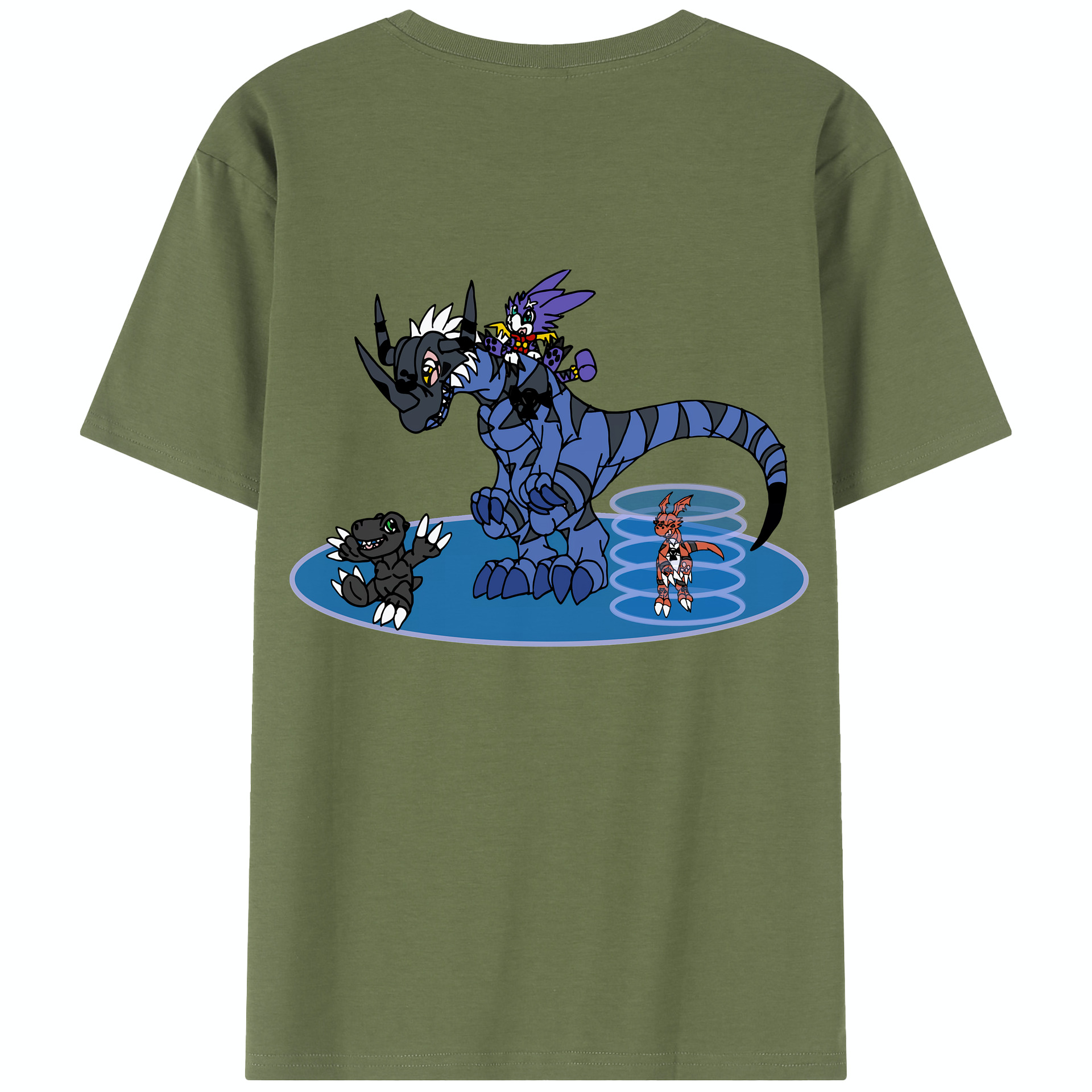 （画像用） Digimon デジタルモンスター/デジモン 綿100％半袖Tシャツ（背面プリント）